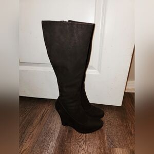 Jessica Simpson Brown Knee-High Wedge Boots